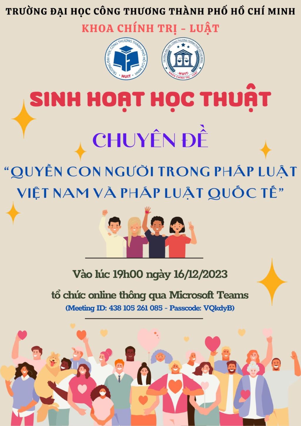 Kế hoạch tổ chức sinh hoạt học thuật chuyên đề tháng 12/2023