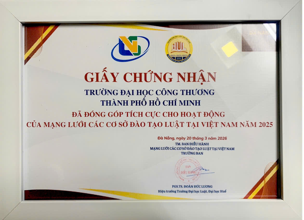 Khoa Luật Trường Đại học Công Thương Thành phố Hồ Chí Minh tham dự Hội nghị thường niên Mạng lưới các cơ sở đào tạo luật tại Việt Nam năm 2026