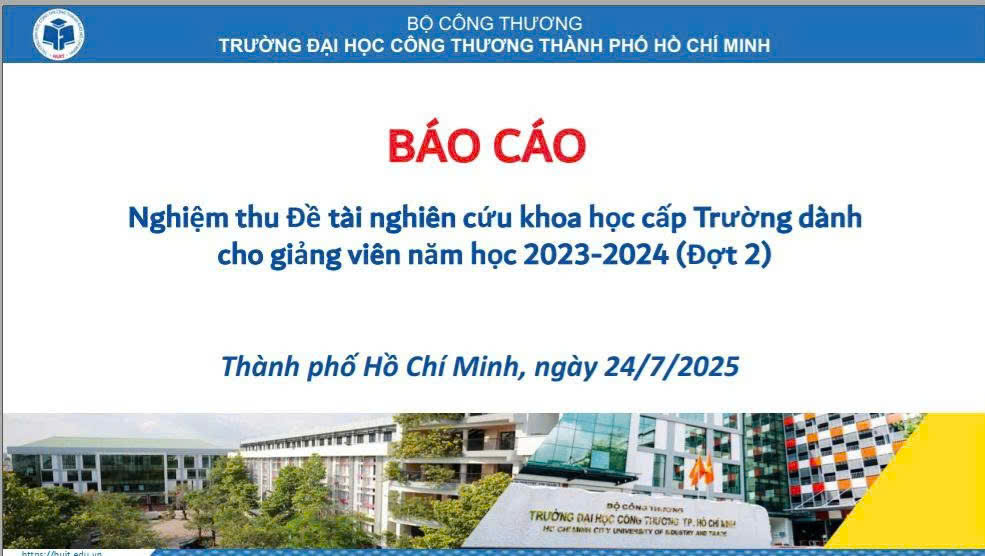 Thầy TS.Lương Khải Ân - Trưởng khoa Luật HUIT đã hoàn thành xuất sắc đề tài Nghiên Cứu Khoa Học cấp Trường
